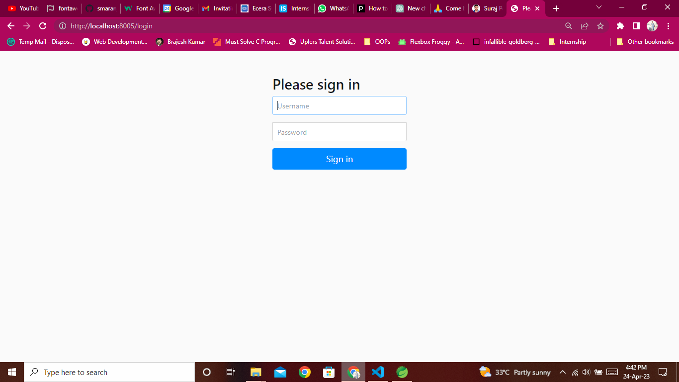SpringBoot Web Security Login Preview