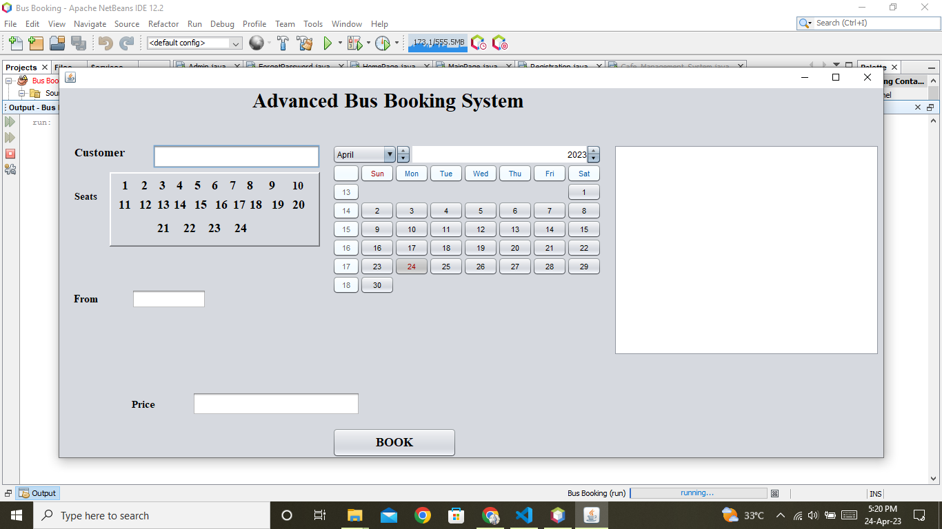 Java Swings Bus Booking Application Preview